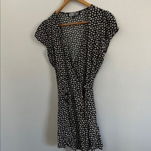 Daisy Print Wrap Mini Dress